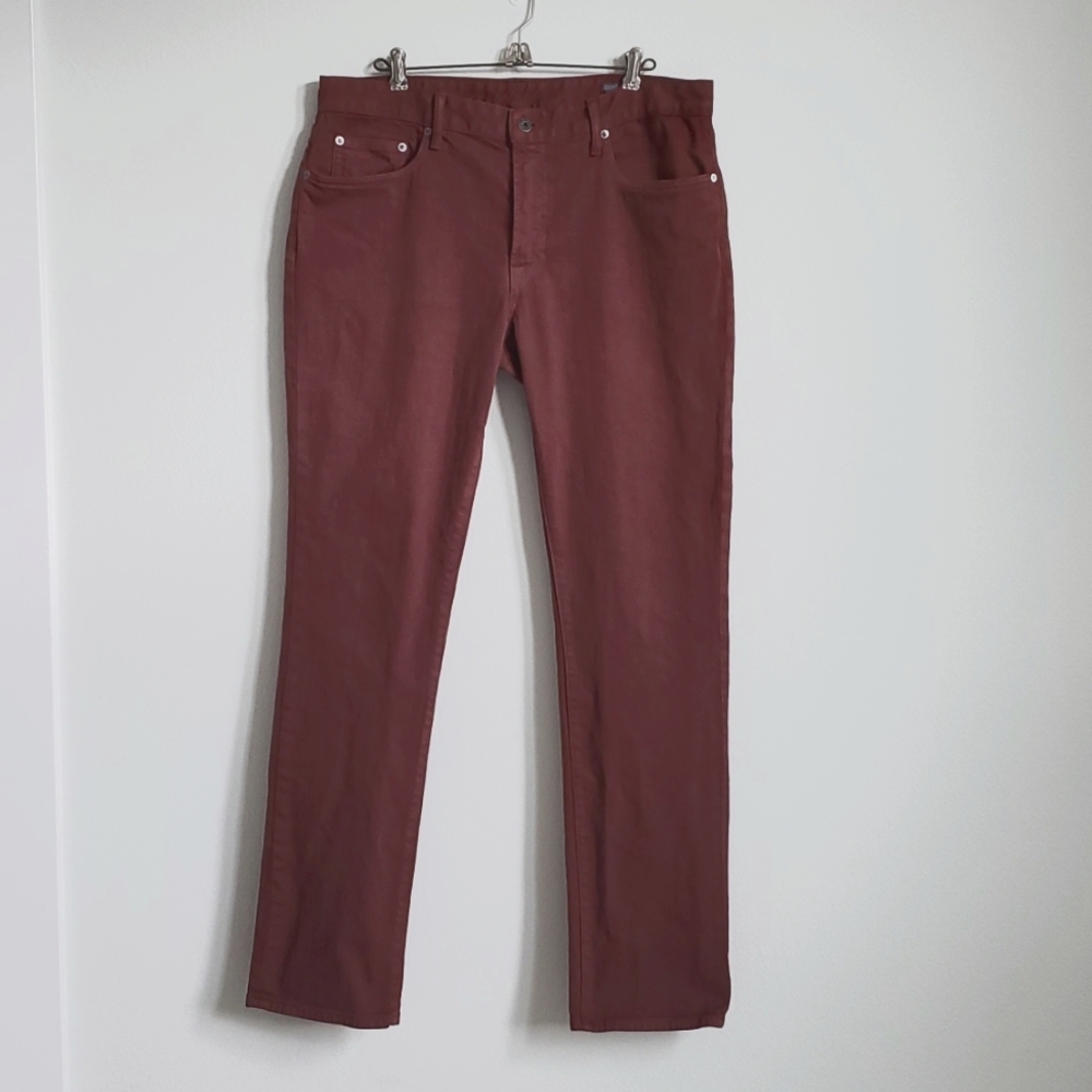 Men's Bonobos Travel Jeans, Rust, 35x34 Slim Fit